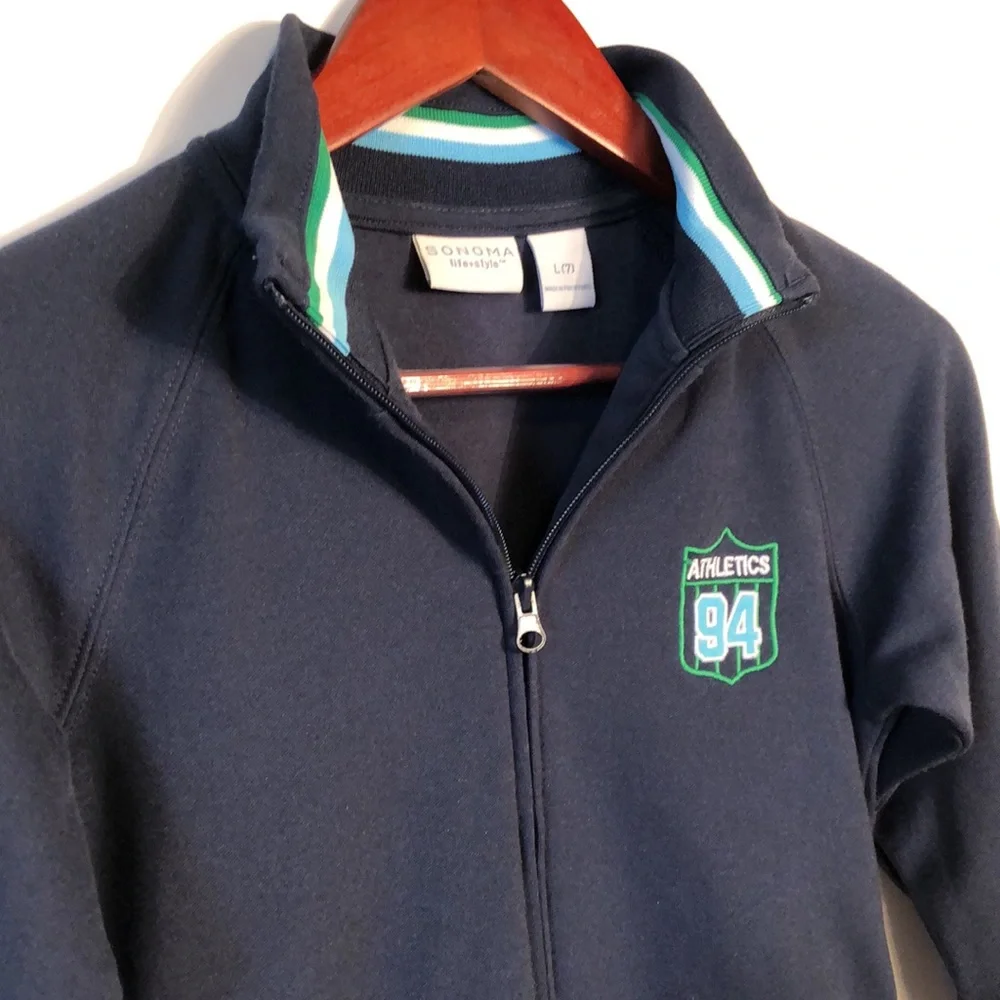 Sonoma zip up varsity jacket sz L(7)